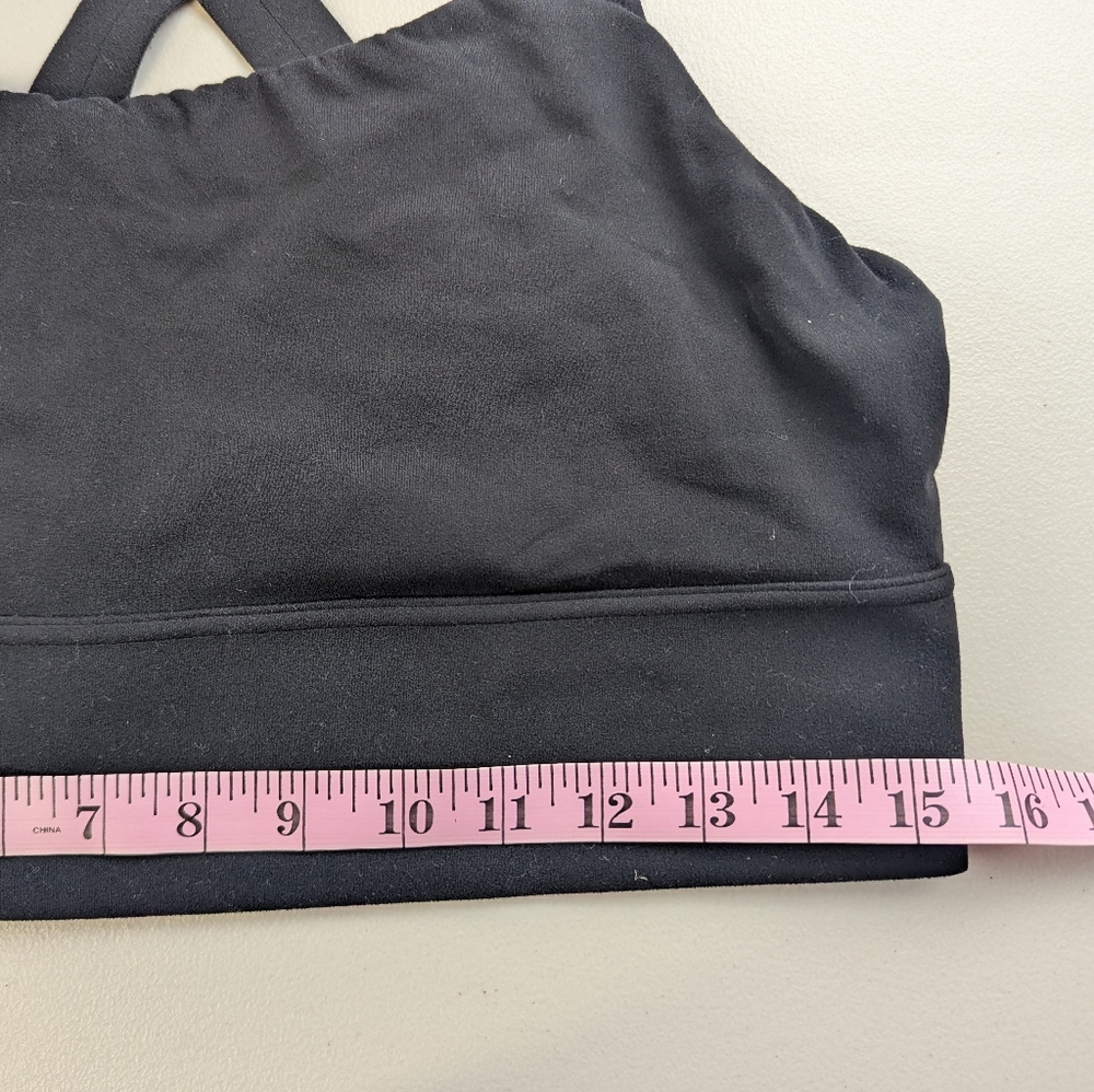 Athleta Sports Bra Cross Back Black Sporty Athletic Gym Exercise Minimal Large - Picture 5 of 5